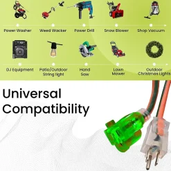 GoGreen Power 100' Indoor/Outdoor Extension Cord, 16 AWG, Orange (GG-13700)