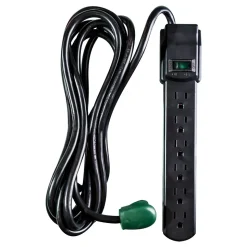 GoGreen Power 6 Outlet Surge Protectors, 6' Cord, Black (GG-16106MSBK)