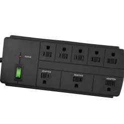 GoGreen Power 8 Outlet Surge Protector, 6' cord, Black (GG-18316BK)
