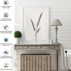 GoGreen Power Wall Tap, 6 Outlet, White, 3/Pack (GG-16000TW)