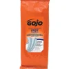 GOJO Fast Towels Hand-Cleaning Towels Resealable Packet, Orange Scent, 60 Wipes, 6/Carton (6285-06)