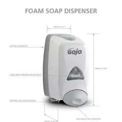 GOJO FMX 12 Wall Mounted Hand Soap Dispenser, Gray/Silver (5150-06)