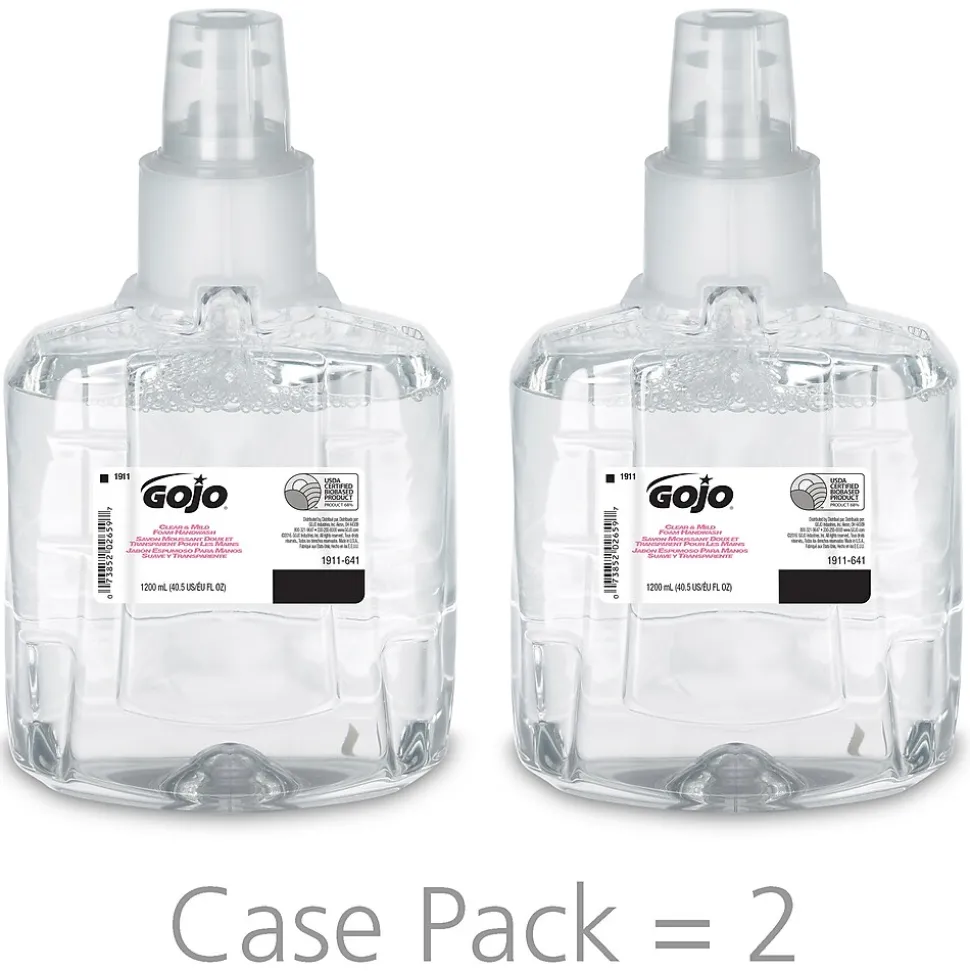 GOJO Foaming Hand Soap Refill for LTX 12 Dispenser, 40.5 oz., 2/Carton (1911-02)