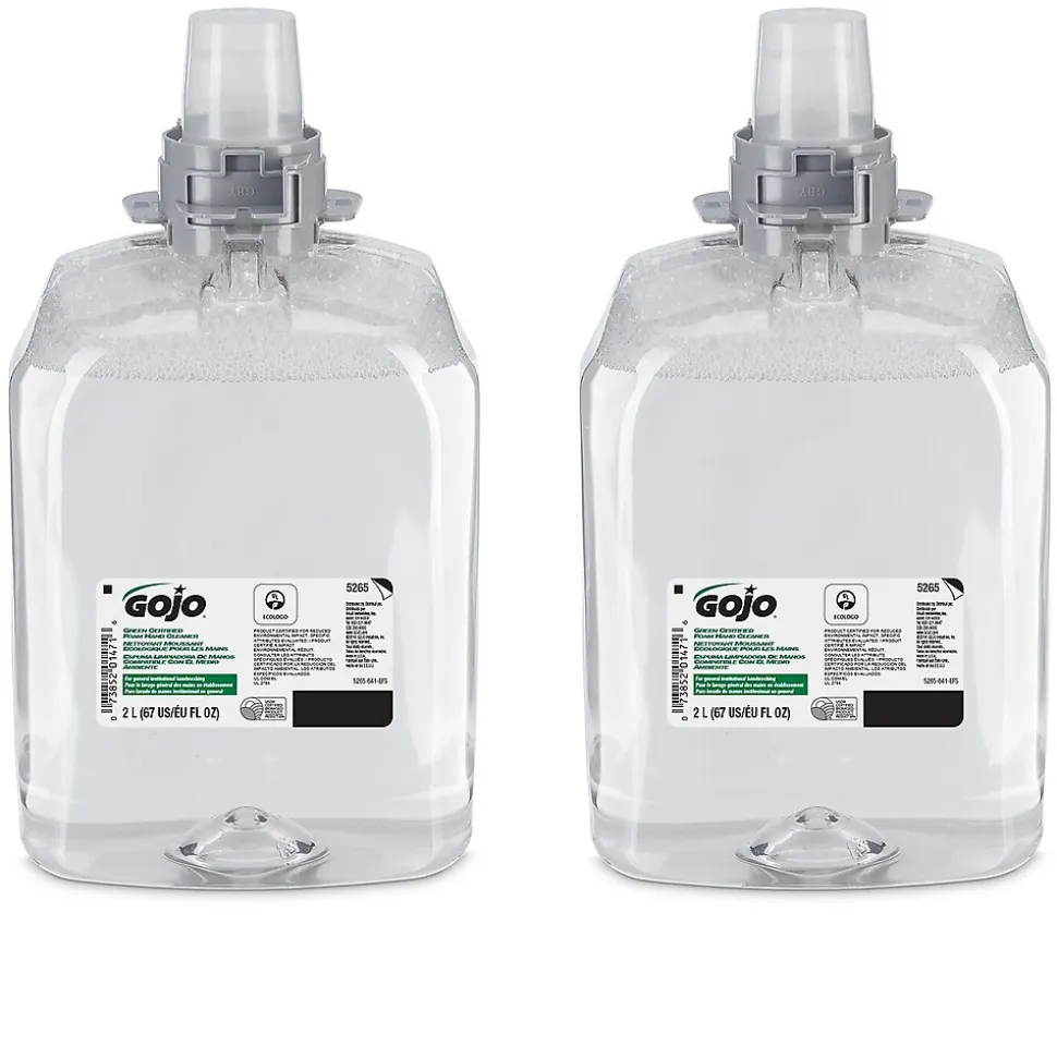 GOJO Green Certified Foaming Hand Soap Refill for FMX 20 Dispenser, 2000 ml., 2/Carton (5265-02)