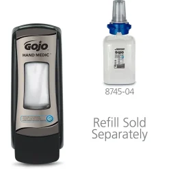 GOJO HAND MEDIC ADX-7 Wall Mounted Hand Soap Dispenser, Black/Chrome, 6/Carton (8782-06)