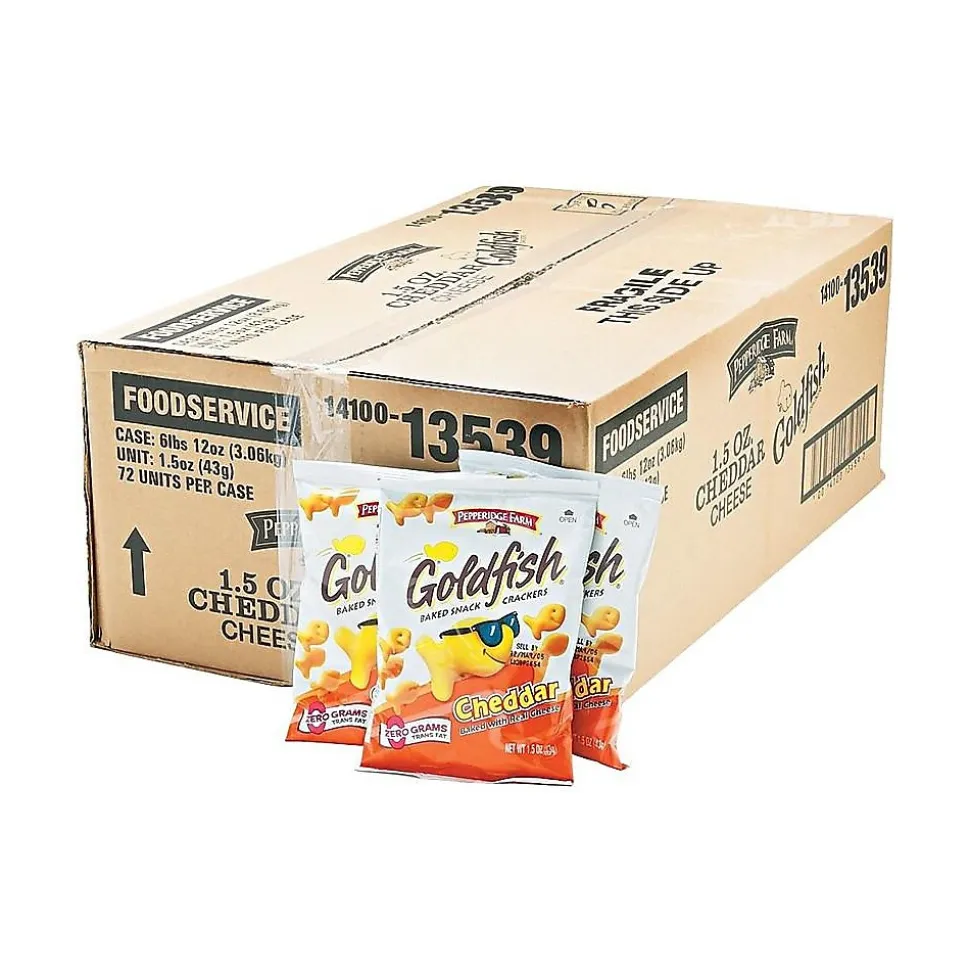 Goldfish Cheddar Crackers, 1.5 oz., 72 Packs/Box (CAM13539)