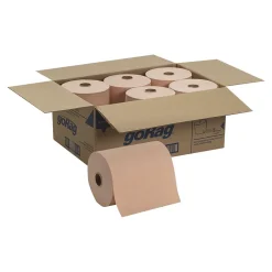 goRag Durable Fibers Cleaning Wipers, 250" x 10", Orange, 6/Carton (20067)