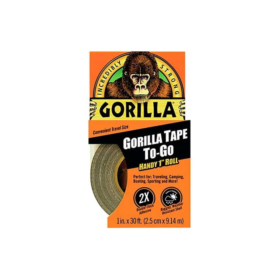 Gorilla To-Go Duct Tape, 1" x 10 yds., Black (6100109)