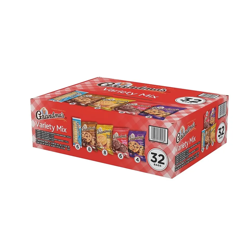 Grandma's Cookies Variety Pack, 32 Packs/Box (FRI14867)