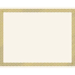 Great Papers Braided Foil Certificates, 8.5" x 11", Beige/Gold, 15/Pack (963006)