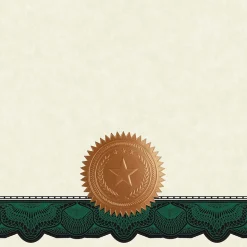 Great Papers Cambridge Certificates, 8.5" x 11", Beige/Green, 10/Pack (2020006)