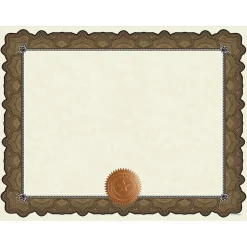 Great Papers Cambridge Certificates, 8.5" x 11", Beige/Gold, 10/Pack (2020004)
