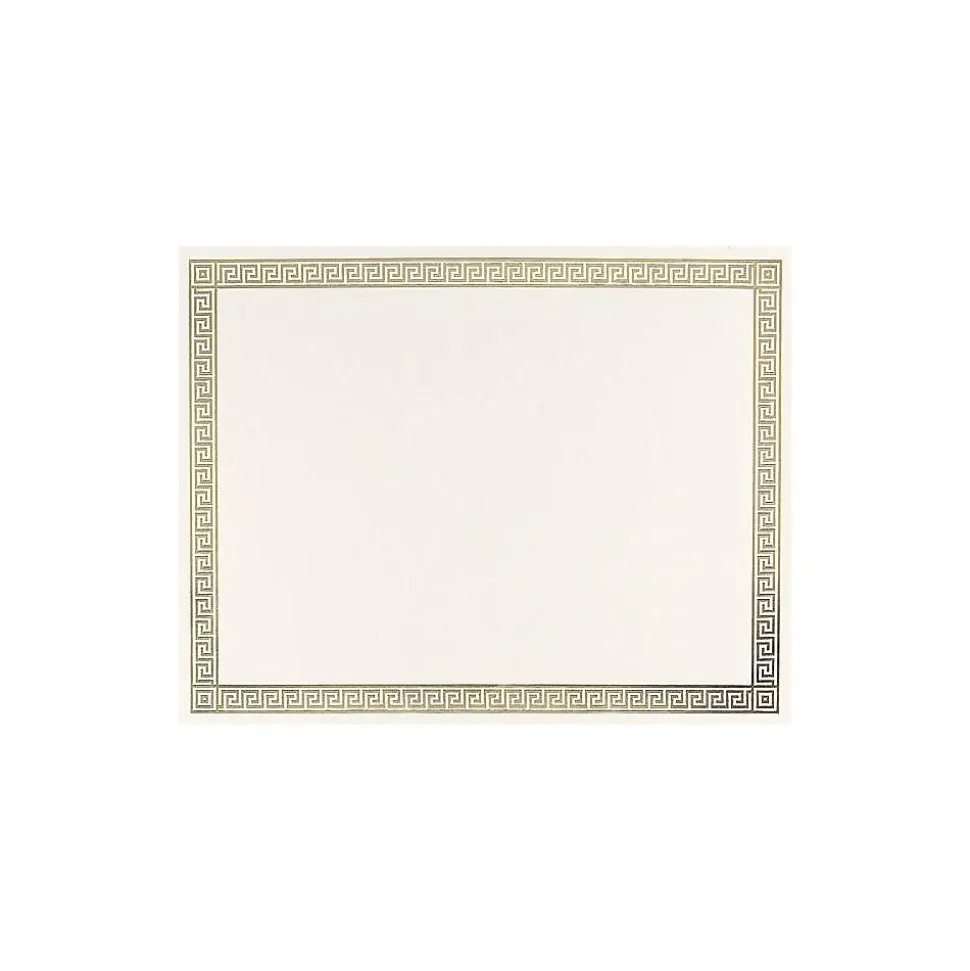 Great Papers Channel Border Foil Certificates, 8.5" x 11", Beige/Gold, 15/Pack (963007)