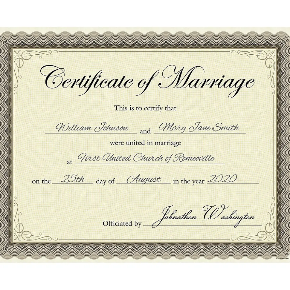 Great Papers Classic Parchment Certificates, 8.5" x 11", Beige/Brown, 25/Pack (2020000)