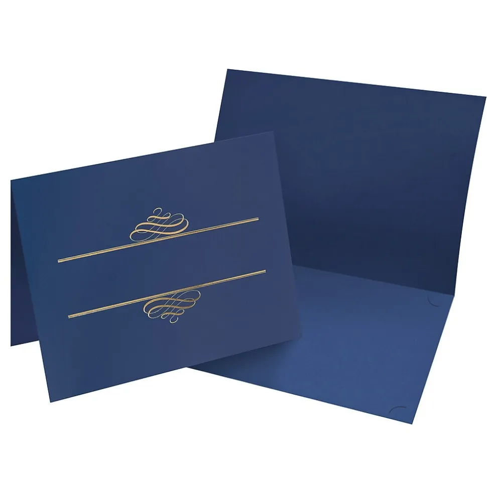 Great Papers Embossed Foil Certificate Holders, 8.5" x 11", Navy, 5/Pack (903119)