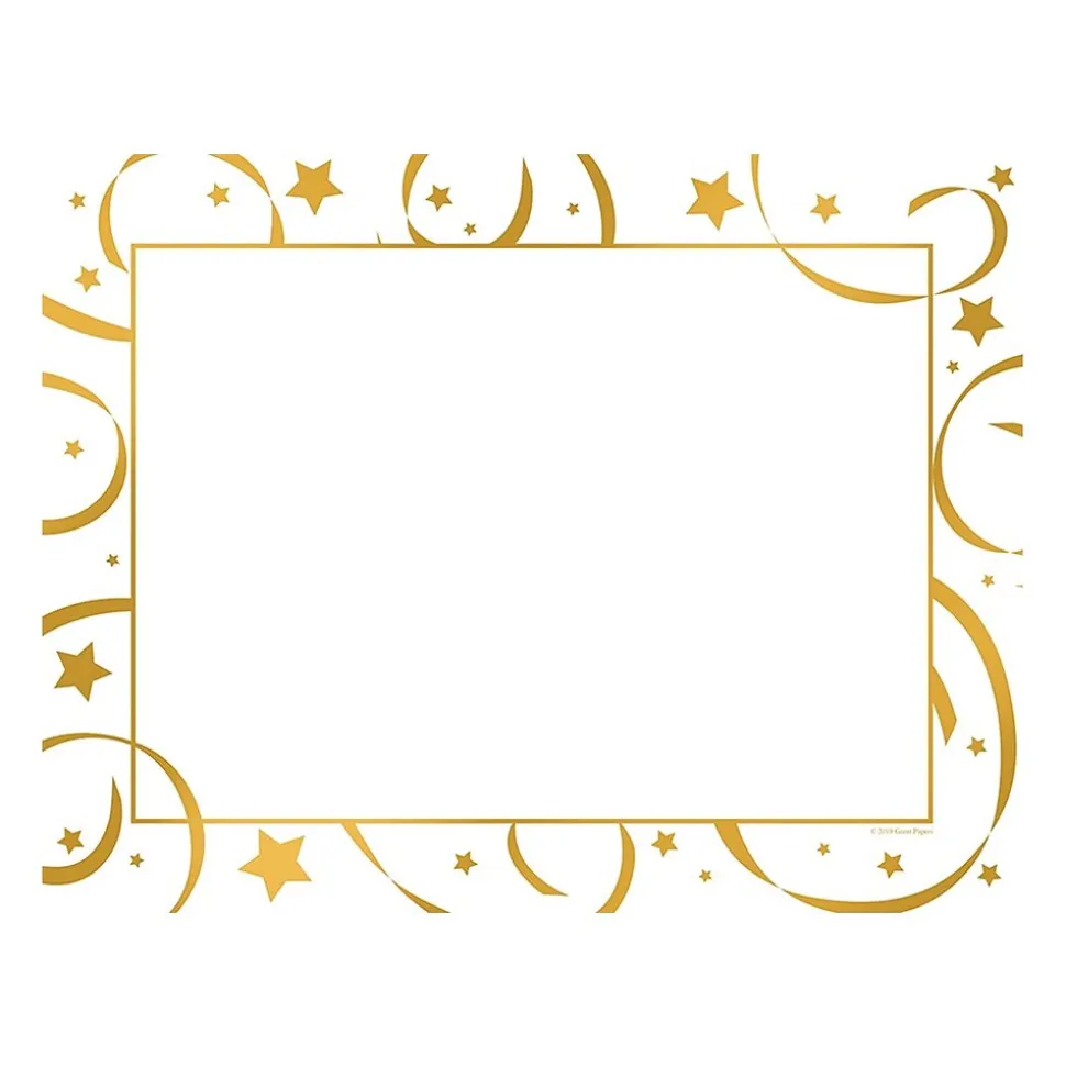 Great Papers Golden Star Certificates, 8.5" x 11", White/Gold, 15/Pack (2019011)