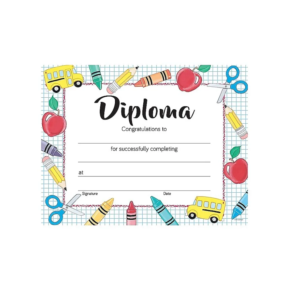 Great Papers Grade School Diploma Graduation Certificates, 8.5" x 11", Multicolor, 15/Pack (2020002)