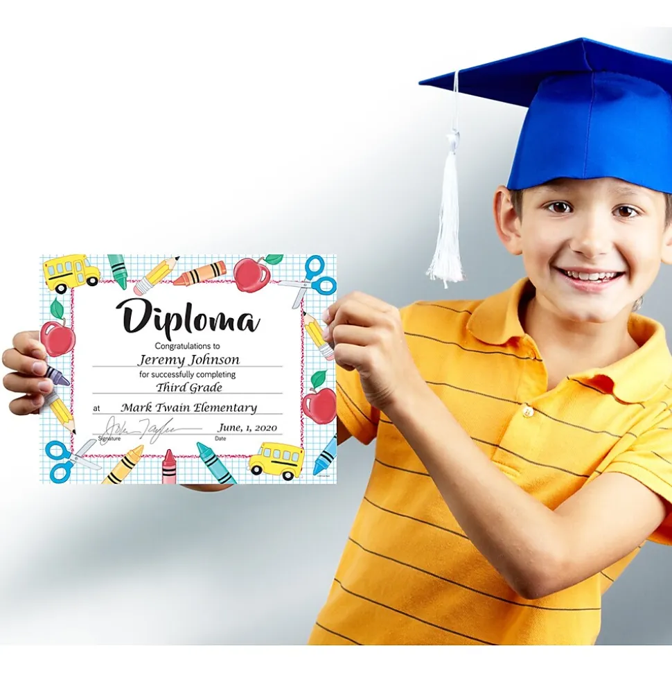 Great Papers Grade School Diploma Graduation Certificates, 8.5" x 11", Multicolor, 15/Pack (2020002)