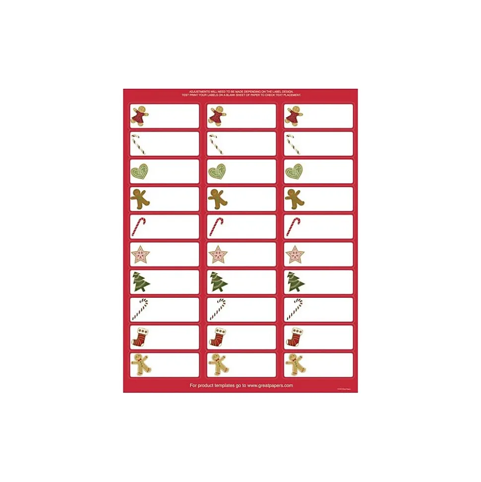 Great Papers® Holiday Card Address Labels Ginger Friends, 150/Count