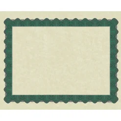 Great Papers Metallic Certificates, 8.5" x 11", Beige/Green, 100/Pack (934200)