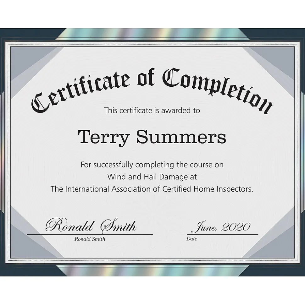 Great Papers Rainbow Foil Certificates, 8.5" x 11", Midnight Blue, 15/Pack (2019004)