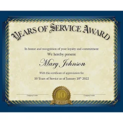 Great Papers Years of Service Certificates, 8.5