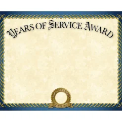 Great Papers Years of Service Certificates, 8.5" x 11", 20/Pack (2015113)