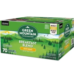 Green Mountain Breakfast Blend Coffee Keurig® K-Cup® Pods, Light Roast, 70/Box (5000373741)
