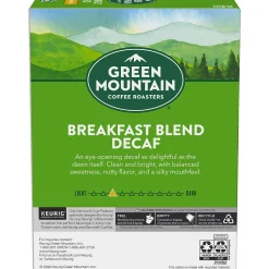 Green Mountain Breakfast Blend Decaf Coffee Keurig® K-Cup® Pods, Light Roast, 24/Box (5000330139)