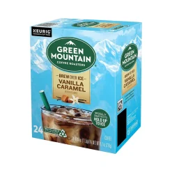 Green Mountain Brew-Over-Ice Vanilla Caramel Iced Coffee, 0.4 oz. Keurig® K-Cup® Pods, 24/Box (390283)