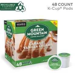 Green Mountain Caramel Vanilla Cream Coffee Keurig® K-Cup® Pods, Light Roast, 48/Box (350072)