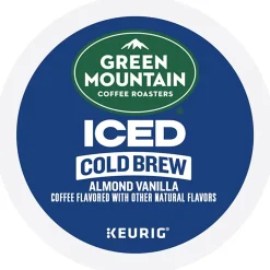 Green Mountain Coffee Roasters Iced Cold Brew Almond Vanilla Iced Coffee Keurig® K-Cup® Pods, Light Roast, 80/Carton