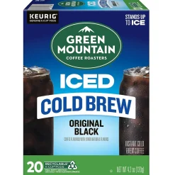 Green Mountain Coffee Roasters Classic Black Iced Coffee Keurig® K-Cup® Pods, Medium Roast, 80/Carton (5000372042CT)