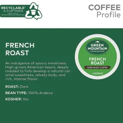Green Mountain French Roast Coffee Keurig® K-Cup® Pods, Dark Roast, 96/Carton (6694)