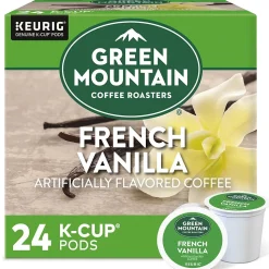 Green Mountain French Vanilla Coffee Keurig® K-Cup® Pods, Light Roast, 24/Box (6732)