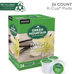 Green Mountain French Vanilla Coffee Keurig® K-Cup® Pods, Light Roast, 24/Box (6732)