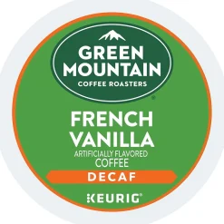 Green Mountain French Vanilla Decaf Coffee Keurig® K-Cup® Pods, Light Roast, 24/Box (7732)