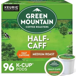 Green Mountain Half-Caff Coffee Keurig® K-Cup® Pods, Medium Roast, 96/Carton (69997)