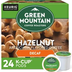Green Mountain Hazelnut Decaf Coffee, Light Roast, 0.33 oz. Keurig® K-Cup® Pods, 24/Box (7792)