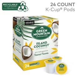 Green Mountain Island Coconut Coffee Keurig® K-Cup® Pods, Light Roast, 24/Box (6720)