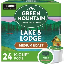 Green Mountain Lake & Lodge Coffee, Medium Roast, 0.31 oz. Keurig® K-Cup® Pods, 24/Box (6523)