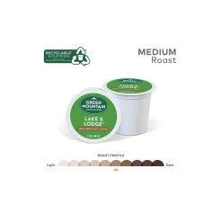 Green Mountain Lake & Lodge Coffee, Medium Roast, 0.31 oz. Keurig® K-Cup® Pods, 24/Box (6523)