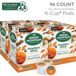 Green Mountain Pumpkin Spice Coffee, Keurig® K-Cup® Pod, Light Roast, 96/Carton (6758)