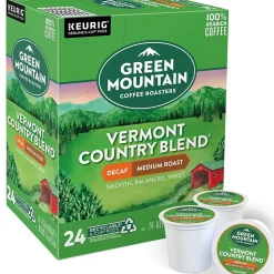 Green Mountain Vermont Country Blend Decaf Coffee Keurig® K-Cup® Pods, Medium Roast, 24/Box (7602)
