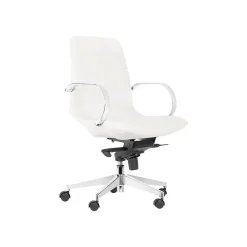 Gry Mattr Capsule Ergonomic Faux Leather Swivel Task Chair, White (GMCC-00852)