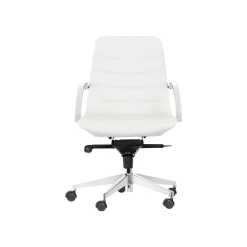 Gry Mattr Capsule Ergonomic Faux Leather Swivel Task Chair, White (GMCC-00852)