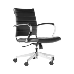 Gry Mattr Capsule Faux Leather Swivel Task Chair, Black (GMCC-00850)