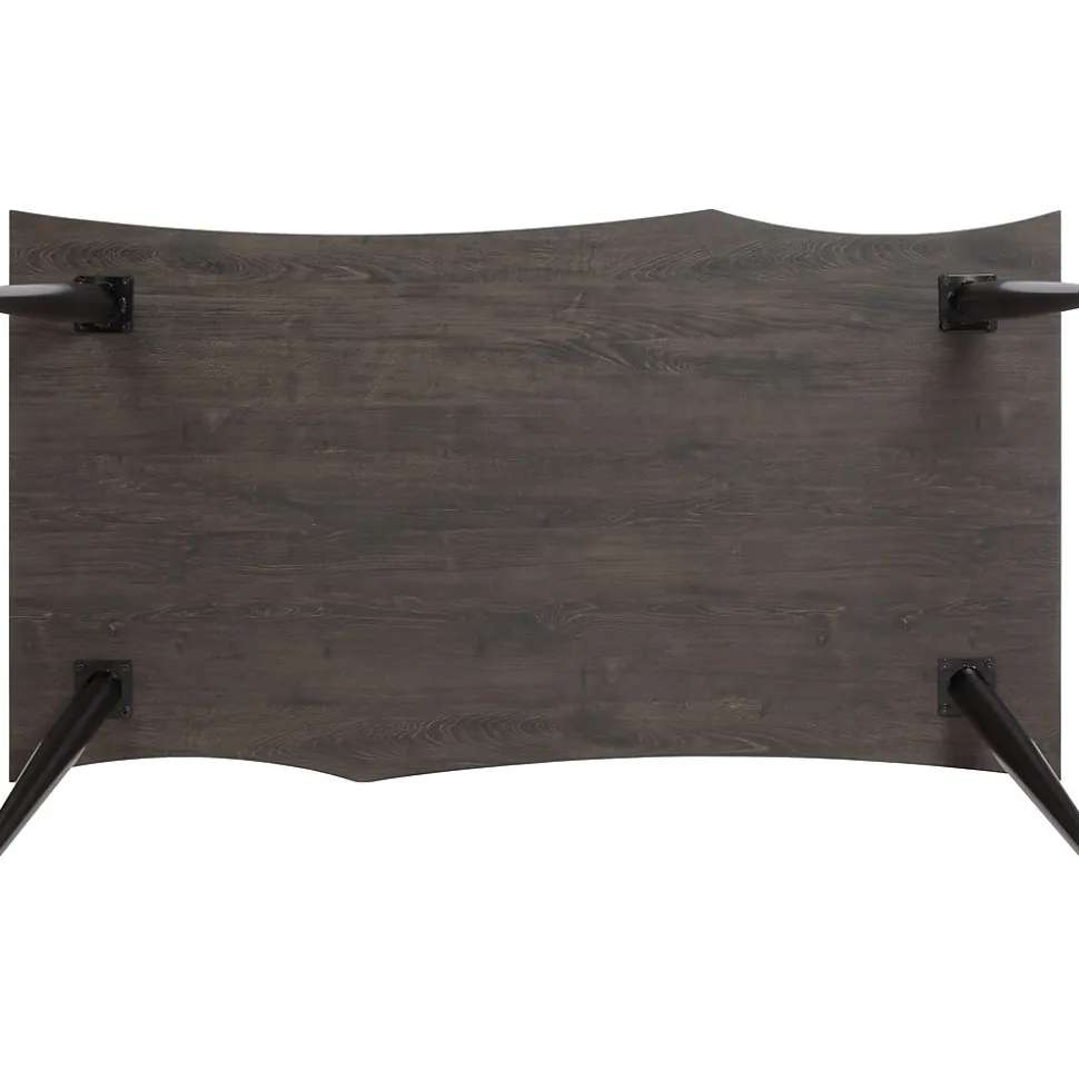 Gry Mattr Capsule 65"W Live Edge Computer Desk, Black Walnut (GMCC-00843)