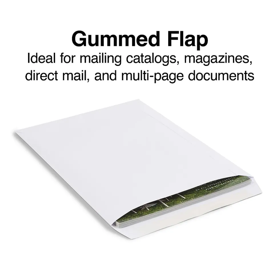 Gummed Catalog Envelopes, 10"L x 13"H, White, 250/Box (486954/17040)