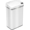 halo Stainless Steel Rectangular Sensor Trash Can with AbsorbX Odor Control System and Fragrance, White, 4 Gal. (SC04SW)